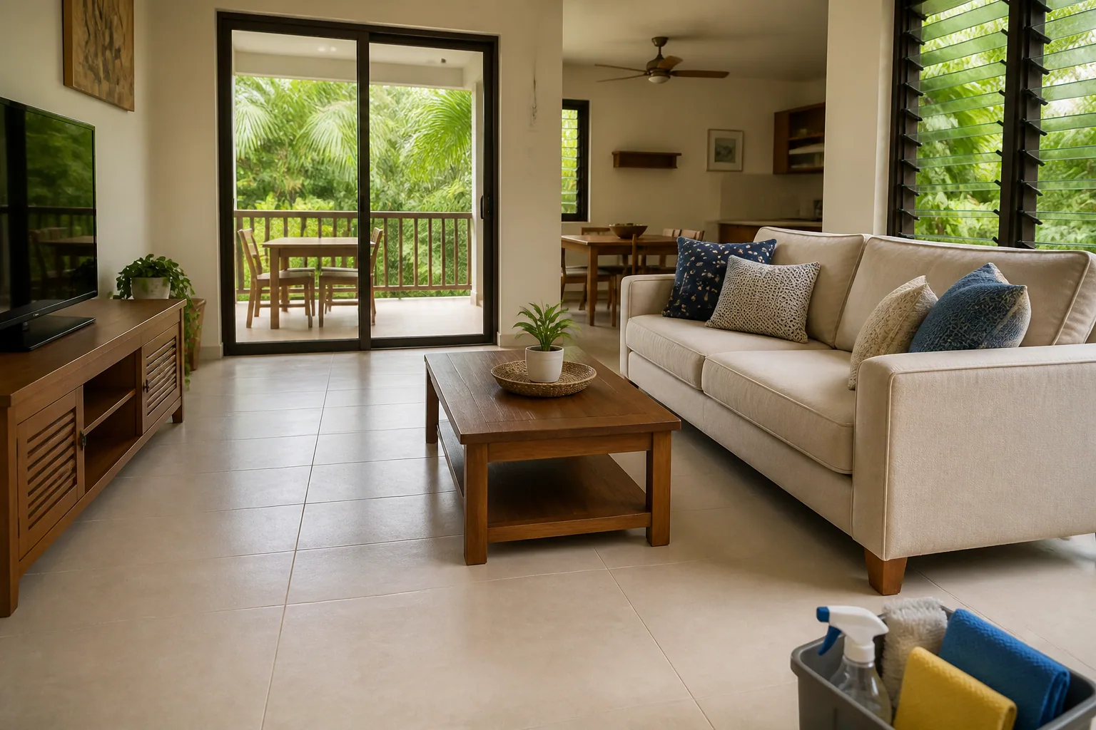 An illustrative bright Bohol home interior after cleaning